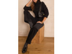 Pantalon large taille haute OXAN en velours