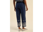 Pantalon taille haute 7/8 brodé