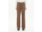 Pantalon tailleur large en pied de poule camel brown
