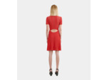 Robe Courte Rouge En Maille Ajourée red brique