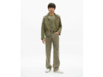 Blouson biker avec badge kaki