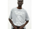 T-shirt manches courtes avec print devant anthracite melange