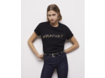 T-shirt What Is noir et léopard black