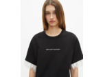 T-shirt avec sérigraphie et dentelle noire black