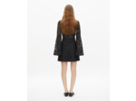Robe courte à manches évasées en dentelle noire black