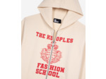 Sweatshirt zippe a capuche avec print ecru