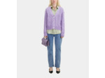 Cardigan Boutonne A Torsades violet