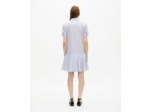 Robe Chemise A Manches Courtes Avec Plisses blue white