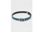Ceinture en cuir, effet peau de serpent avec boucle et détail argenté