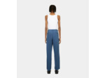 Pantalon Bleu Marine En Coton Et Lin Avec Pinces beige