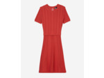 Robe Courte Rouge En Maille Ajourée red brique