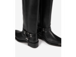Bottes à sangles en cuir noir black