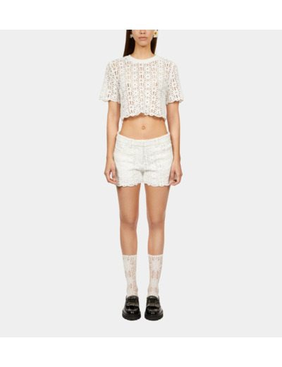 Short Blanc En Guipure white