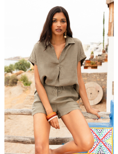 Blouse en lin Col V