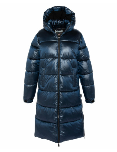 Doudoune brillante longue à capuche SCHOTT BELSTARSH2W