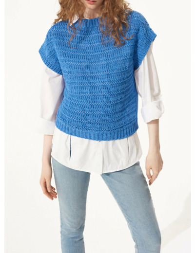 Pull nacre bleu