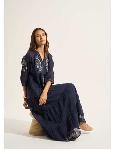 Robe longue oversize brodée