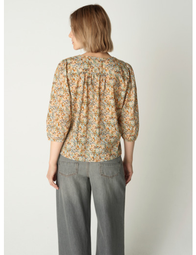Blouse ezia fleurs bleues