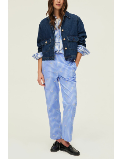Pantalon rayé à sequins - CATERINA