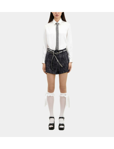 Short Noir Et Blanc En Tweed black white