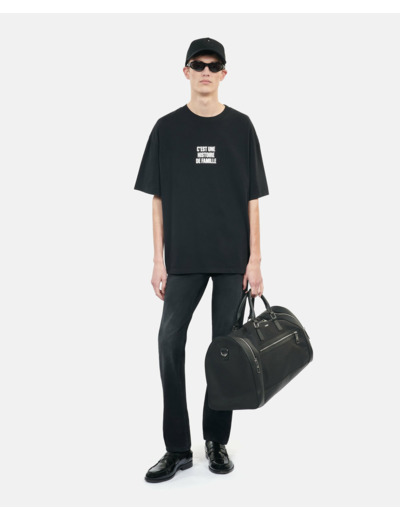 T-Shirt Noir Sérigraphie Histoire De Famille black washed