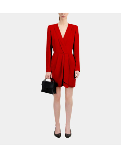 Robe Courte Rouge À Pois Jacquard oriental red