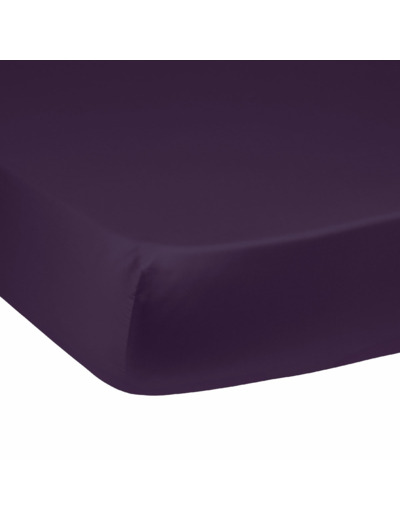 Drap housse Harmonie Satin de coton coloris Aubergine