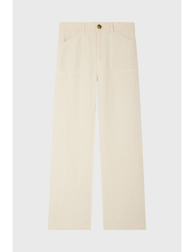 Pantalon large en lin mélangé - CELESTE