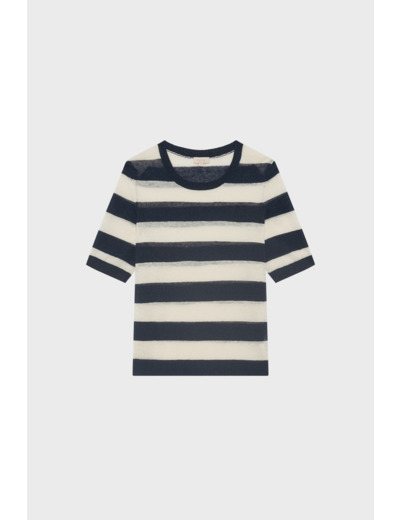 Pull fin à larges rayures et lurex - JUNY