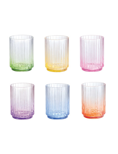 RAINBOW Set 6 verres à eau 40cl teintés