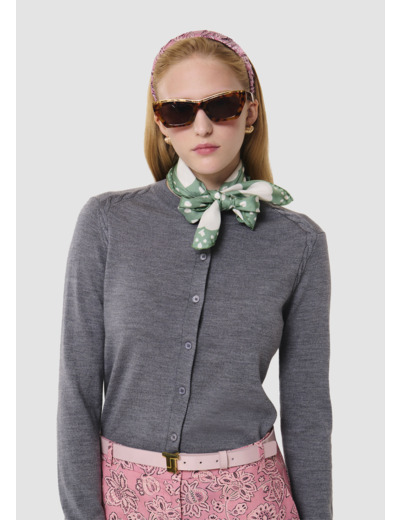 Gilet Ginno gris en laine merinos