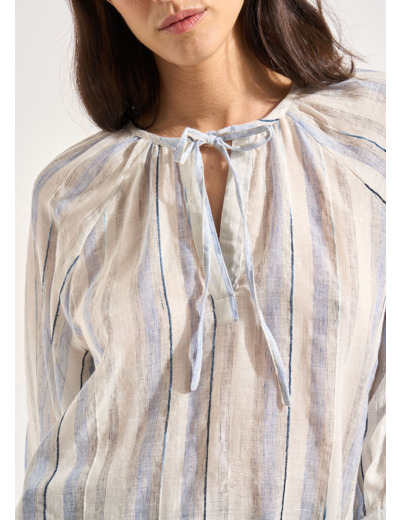 Blouse rayée en coton