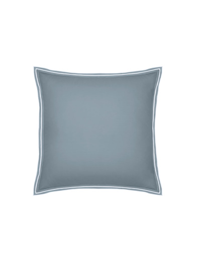 TAIE D'OREILLER | Pure White Percale Lavée - Blue - Finition White