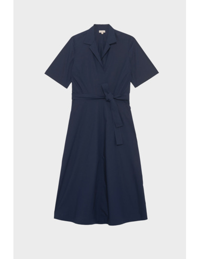 Robe longue à col chemise en coton - PERRINE