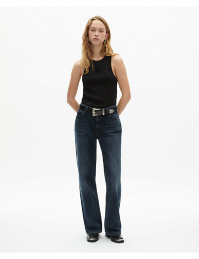 Jean baggy taille basse blue electric