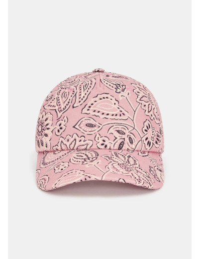 Casquette Carole rose imprimé bandana