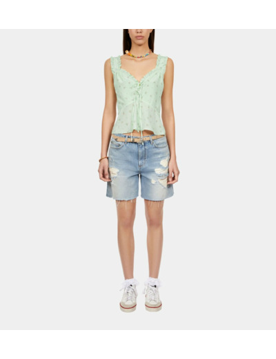Top Imprimé Avec Volants green