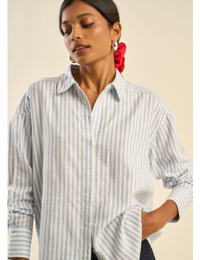 Chemise à rayures détail fil lurex