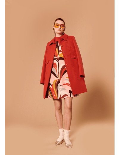 Manteau Maja Vermillon en Laine vierge