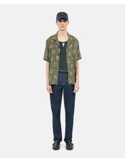 Chemise Imprimée Manches Courtes kaki black