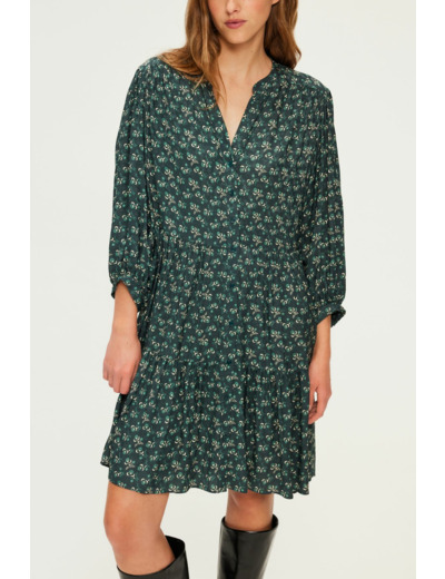 Robe courte et droite à fleurs - SIRINE