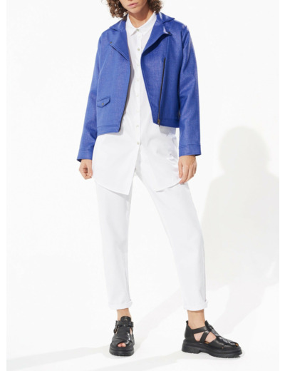 Blouson bleu electrique