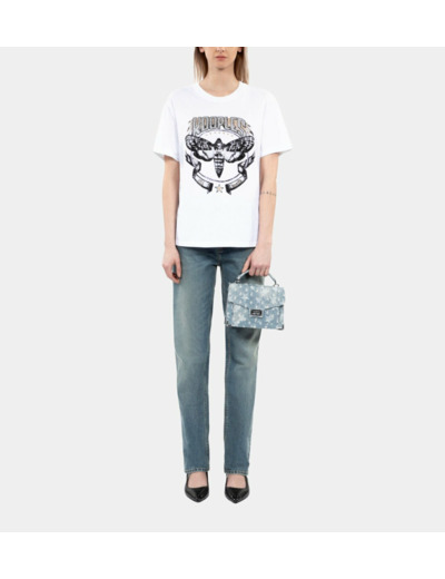 T-Shirt Manches Courtes Avec Print Papillon Devant white