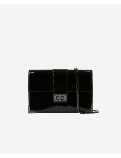 Pochette En Cuir Glossy Taille M black