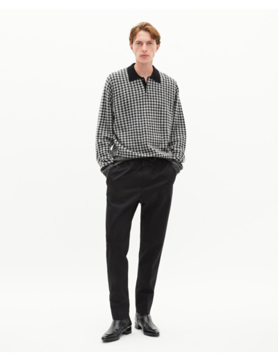 Pull en pied de poule noir black white