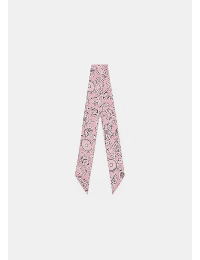 Foulard Eulalie rose imprimé bandana