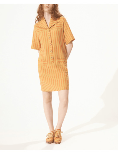 Robe rayures corail