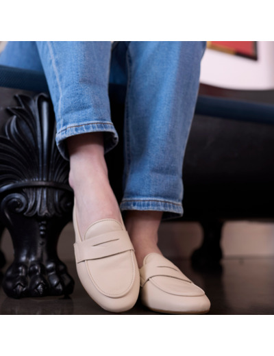Mocassins Femme Hirika Beige