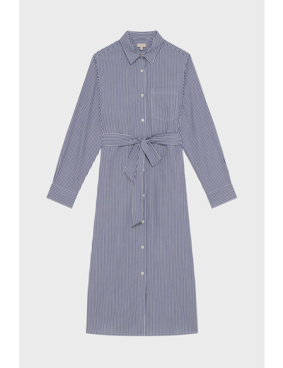 Robe chemise rayée en coton - POLINA