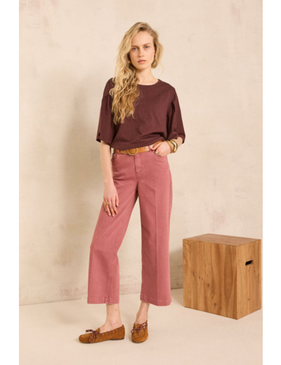 Jean droit et cropped en coton mélangé ROSIE